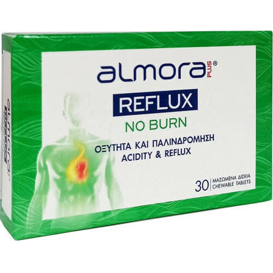 Almora PLUS® Reflujo No Quemadura Complemento Alimenticio Especial 30 comprimidos masticables
