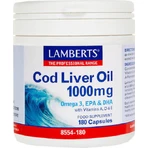 Lamberts Aceite de hígado de bacalao Aceite de hígado de bacalao 1000mg 180 cápsulas sin sabor