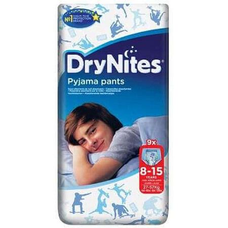 DryNites jongensluiers, 8-15 jaar, 27-57 kg, 9 stuks, Huggies