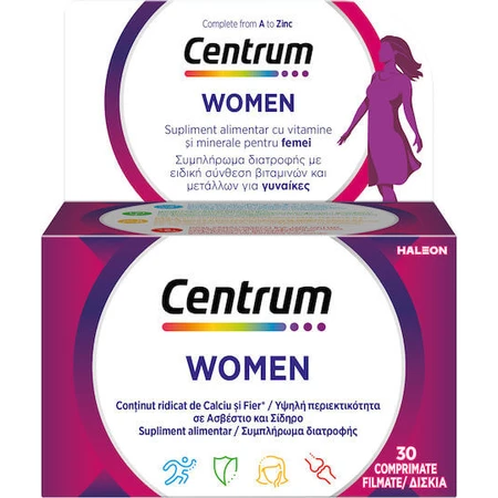Centrum Women Multivitamină Special creată pentru femeie pentru Energie & Întărirea Sistemului Imunitar 30 Tablete