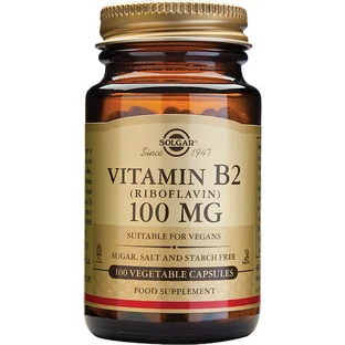 Solgar Vitamin B2 Vitamin for Nervous System Health 100mg 100 veget 100 capsules