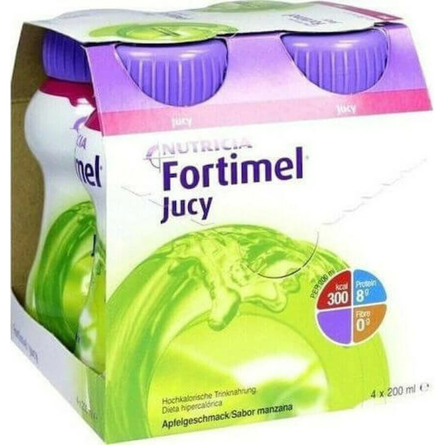 Nutricia Fortimel Jucy Jucy Speciaal Voedingssupplement 4 x 50ml Appel