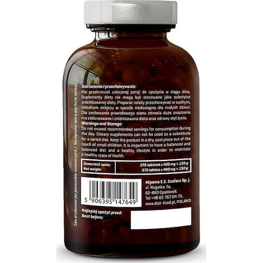 Dieetvoeding Bio Spiroulina & Chlorella 200mg 375 caps