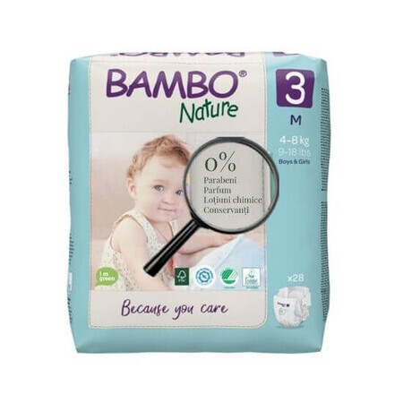 Windeln Nr. 3, 4- 8 kg, 28 Stück, Bambo Nature