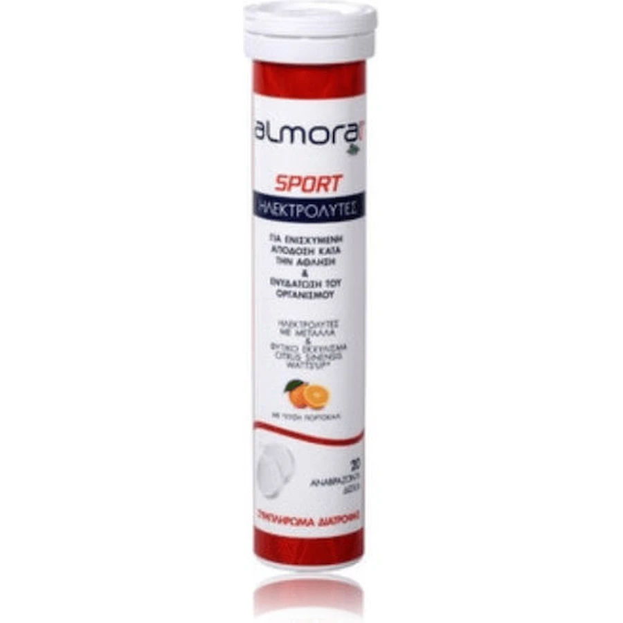almora PLUS® SPORT Elektrolyte für verbesserte sportliche Leistung und Flüssigkeitszufuhr Orange 20 Tabletten mit ef