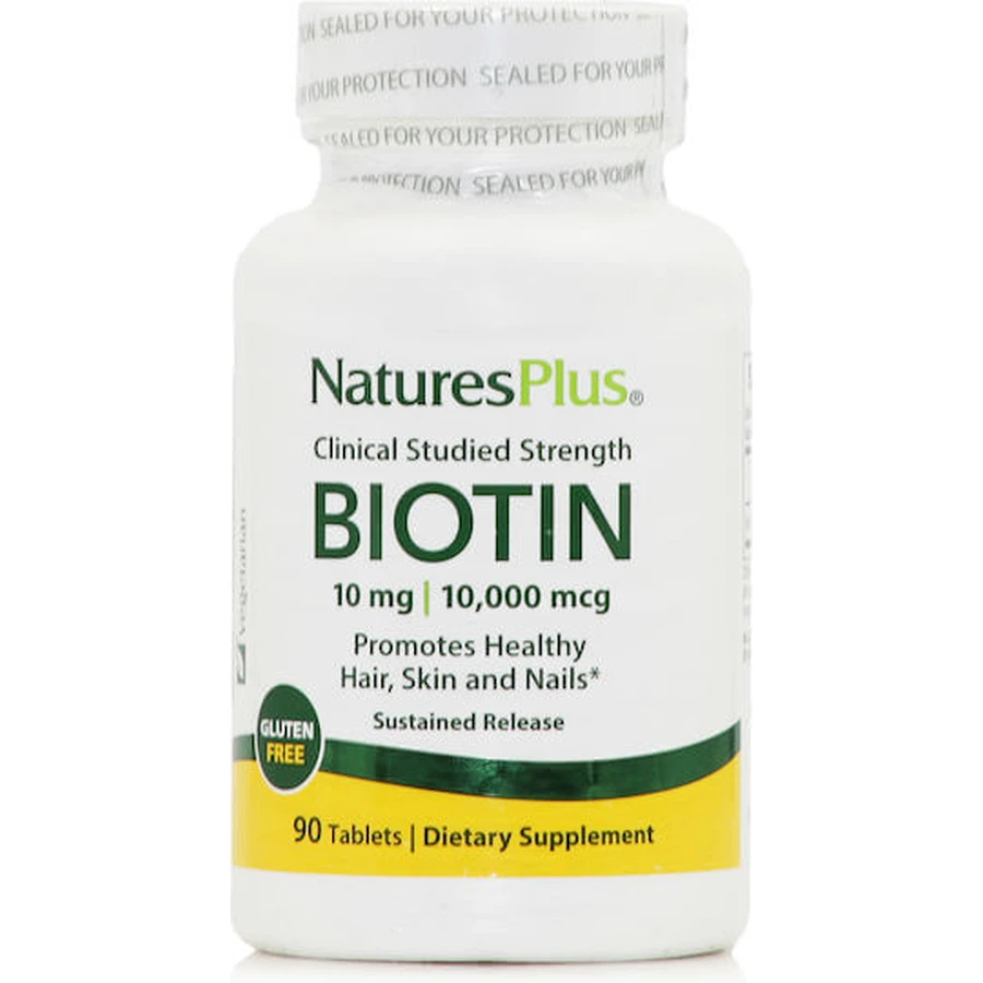 Nature's Plus Klinische Stärke Biotin Vitamin für Haare, Haut & Nägel 10mg 90 Tabletten
