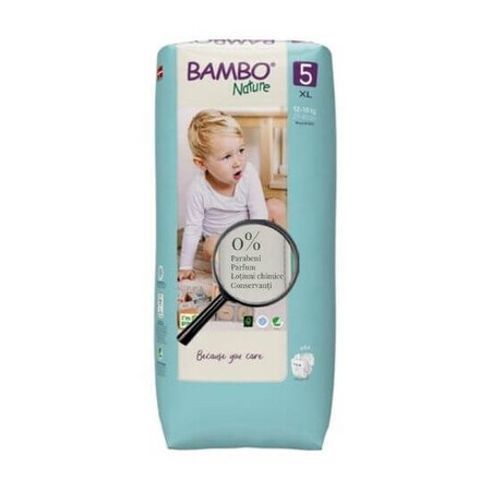 Pannolini n. 5, 12-18 kg, 44 pezzi, Bambo Nature