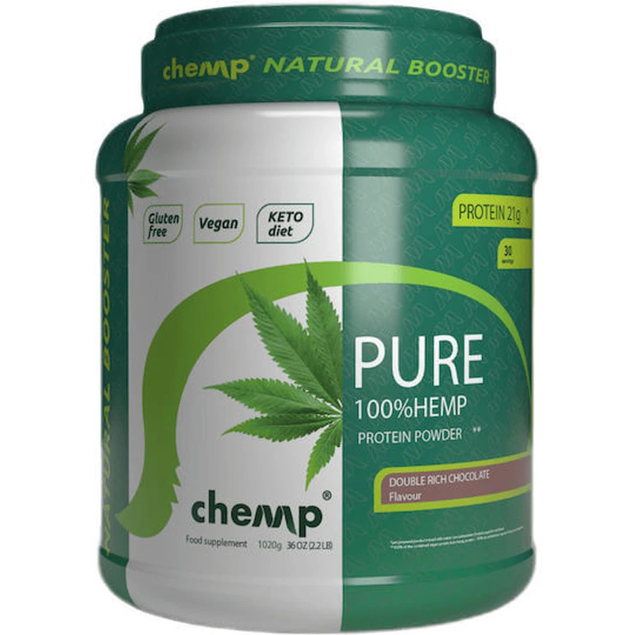 Chemp Reines Hanfprotein Double Rich Chocolate Gluten- und Laktosefrei mit Schokoladengeschmack 1.02kg