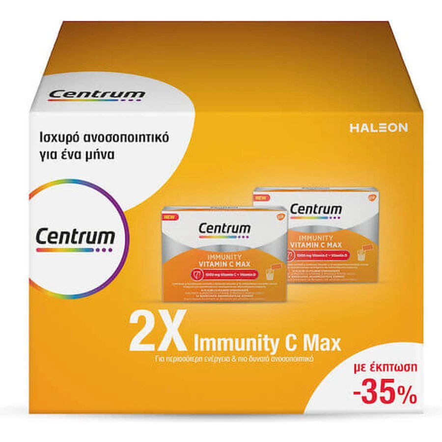 Centrum Immunity C Max Witamina dla wzmocnienia odporności, skóry i działania antyoksydacyjnego 1000mg Pomarańczowy 2 x 14 saszetek: ceny i cechy