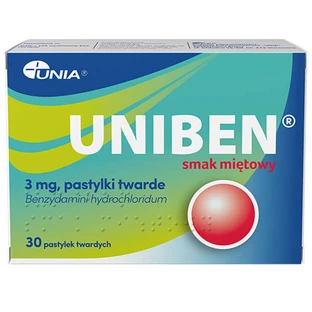 Uniben 3 mg, mint flavor, 30 hard lozenges