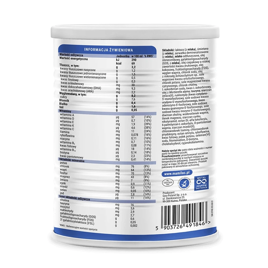 Mamilac Premium 3, producto lácteo en polvo, después de 1 año, 400 g