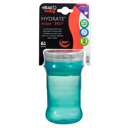 Non-Spilling Cup With Soft Silicone Sippy Cup 360° Green Vital Baby