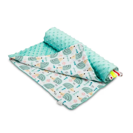 Minky Blanket - Hedgehogs Mint 75X100