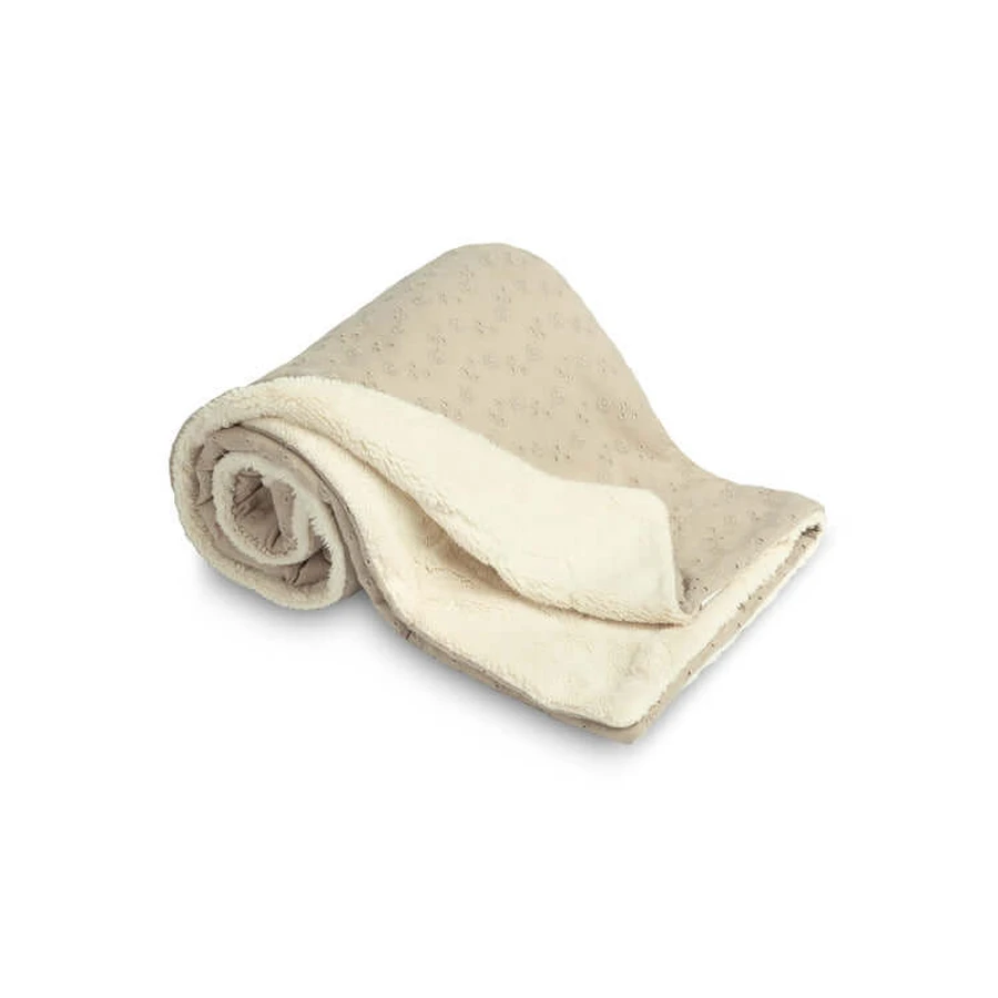 Geborduurde deken 80X100 linnen pluche