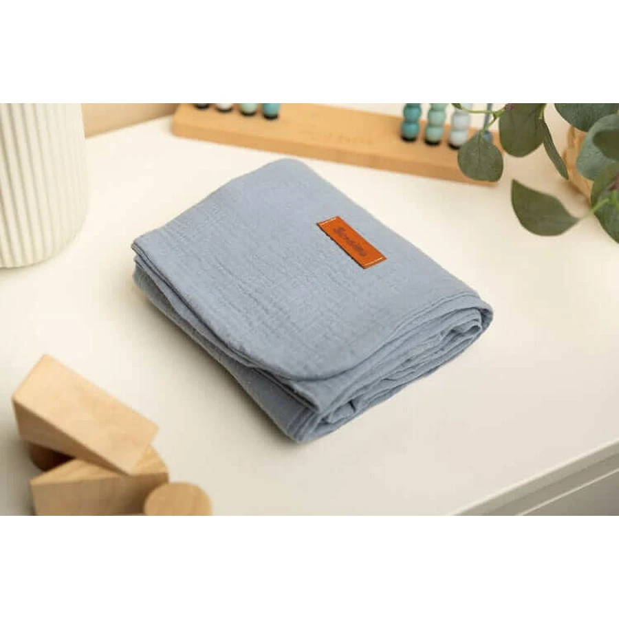 Mousseline dekbedovertrek Jeans 75X100cm Sensillo
