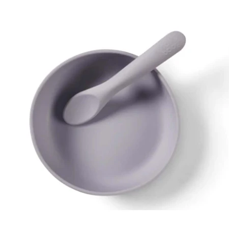 Silikon-Vakuumbecher und Löffel-Set Violet Vital Baby