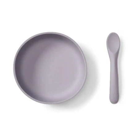 Silikon-Vakuumbecher und Löffel-Set Violet Vital Baby
