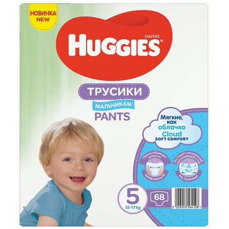 Luierbroekjes Soft Comfort Boy Nr. 5, 12 -17 kg, 68 stuks, Huggies