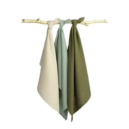 Muslineluiers Uniform Groen 3 Stuks 60x80cm