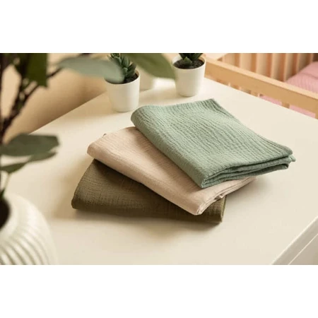 Muslineluiers Uniform Groen 3 Stuks 60x80cm