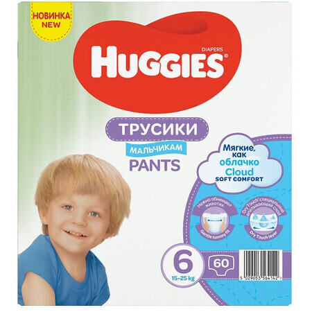 Luierbroekjes Soft Comfort Boy Nr. 6, 15-25 kg, 60 stuks, Huggies