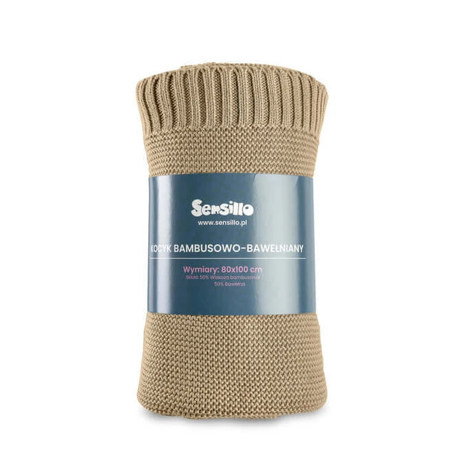 Bambus und Baumwolle Beige Decke 100X80