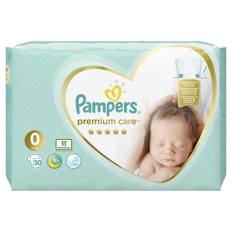 Diapers Premium Care New Born No. 0, 0-2.5 kg, 30 pieces, Pampers