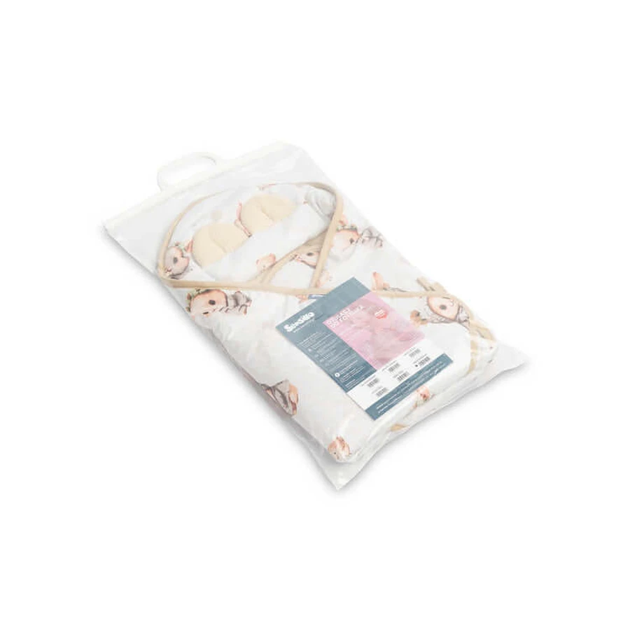 Pañal Muselina 90X90Cm Conejito Beige Para Silla Coche 0-13Kg