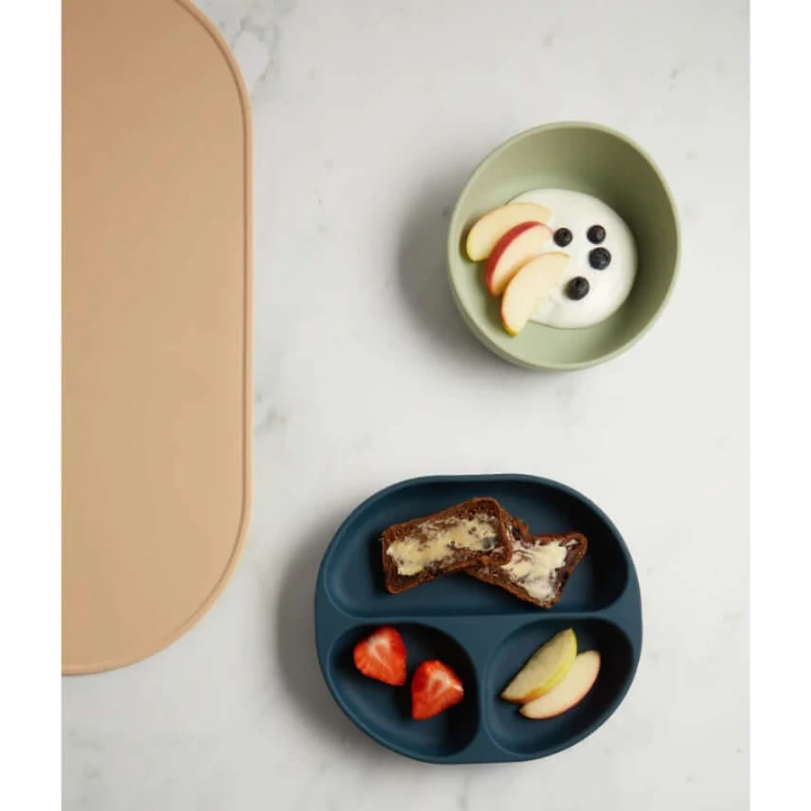 Mint Vital Baby Silikon-Vakuumbecher und Löffel-Set