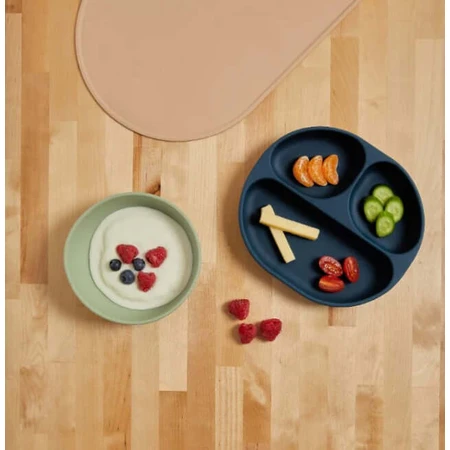 Mint Vital Baby Silikon-Vakuumbecher und Löffel-Set