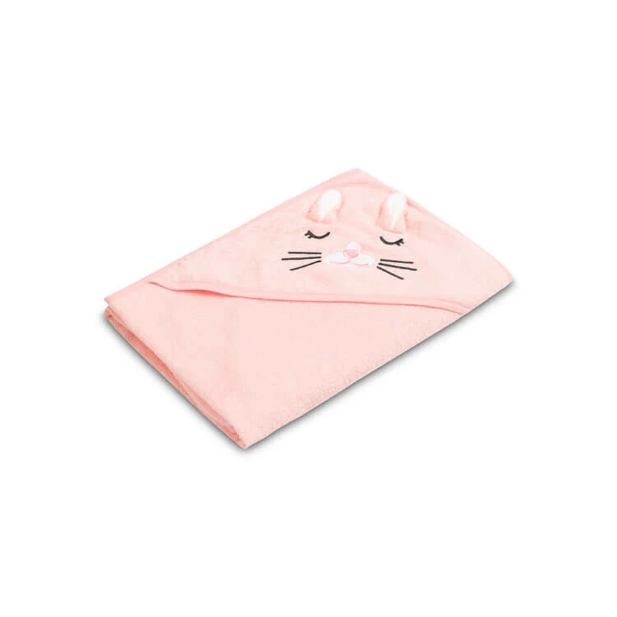 Baby Towel With Hood 100X100 Sm Rabbit Pink Sensillo