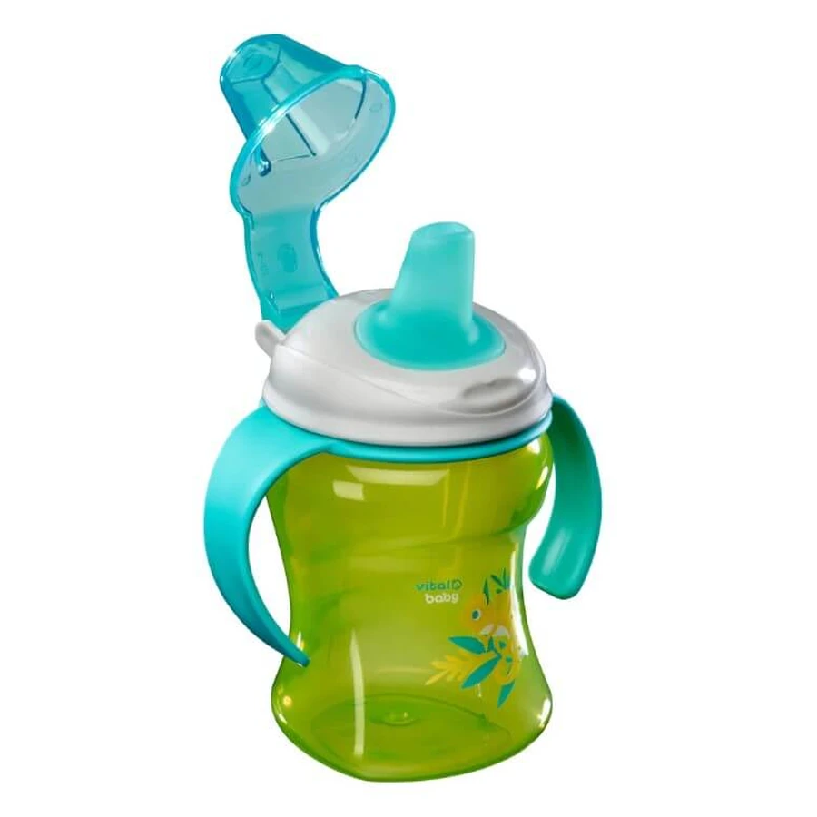 Easy sipping cup with removable handles 260 ml. Green Vital Baby