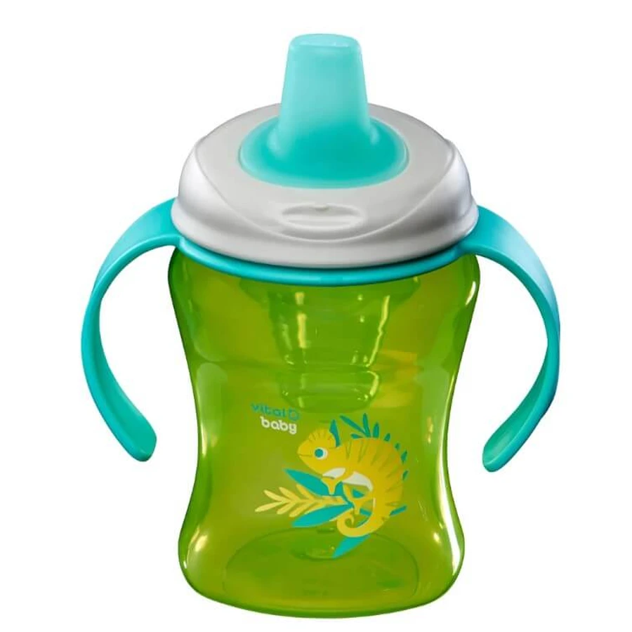 Easy sipping cup with removable handles 260 ml. Green Vital Baby