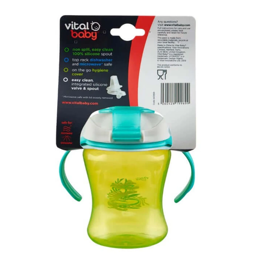 Easy sipping cup with removable handles 260 ml. Green Vital Baby