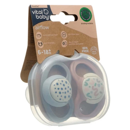 Soothing Airflow Soothers 6-18 Months Earthsmart Vital Baby