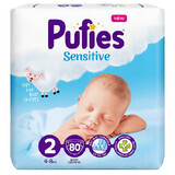 Sensitive Luiers Nr. 2, 4-8 kg, 80 stuks, Pufies