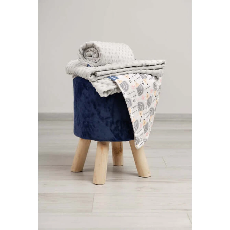 Blanket Minky - Hedgehogs Grey 75X100