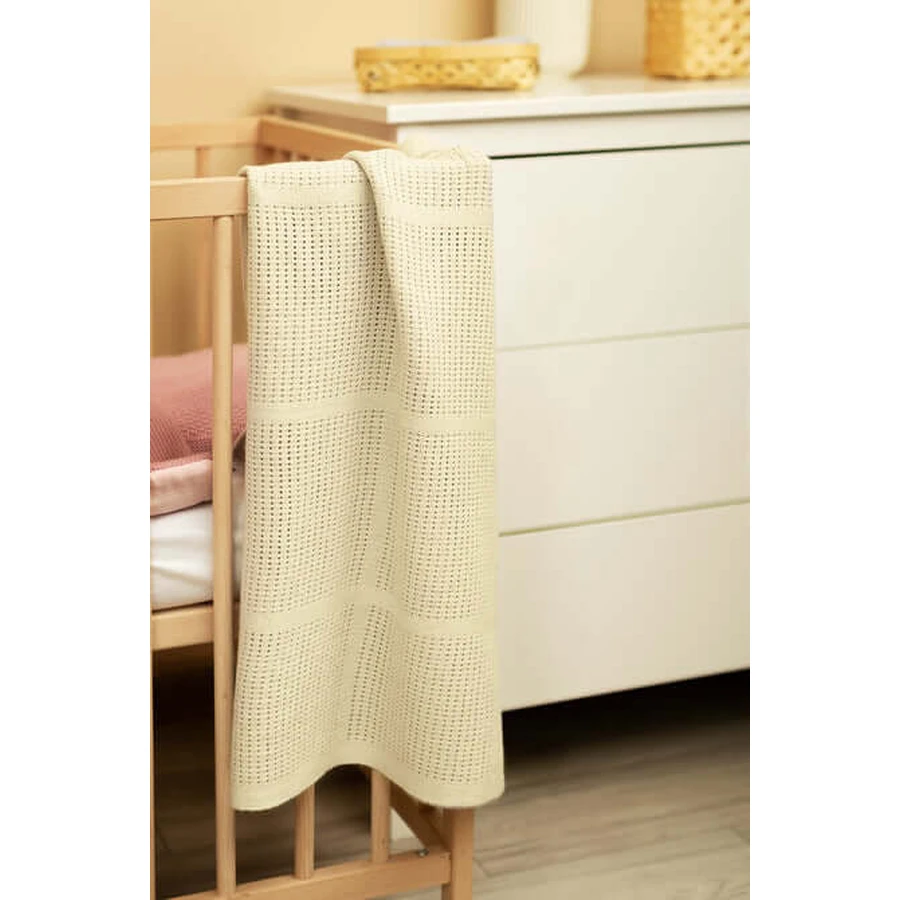 Decke 100% Baumwolle Moli Elfenbein Sensillo