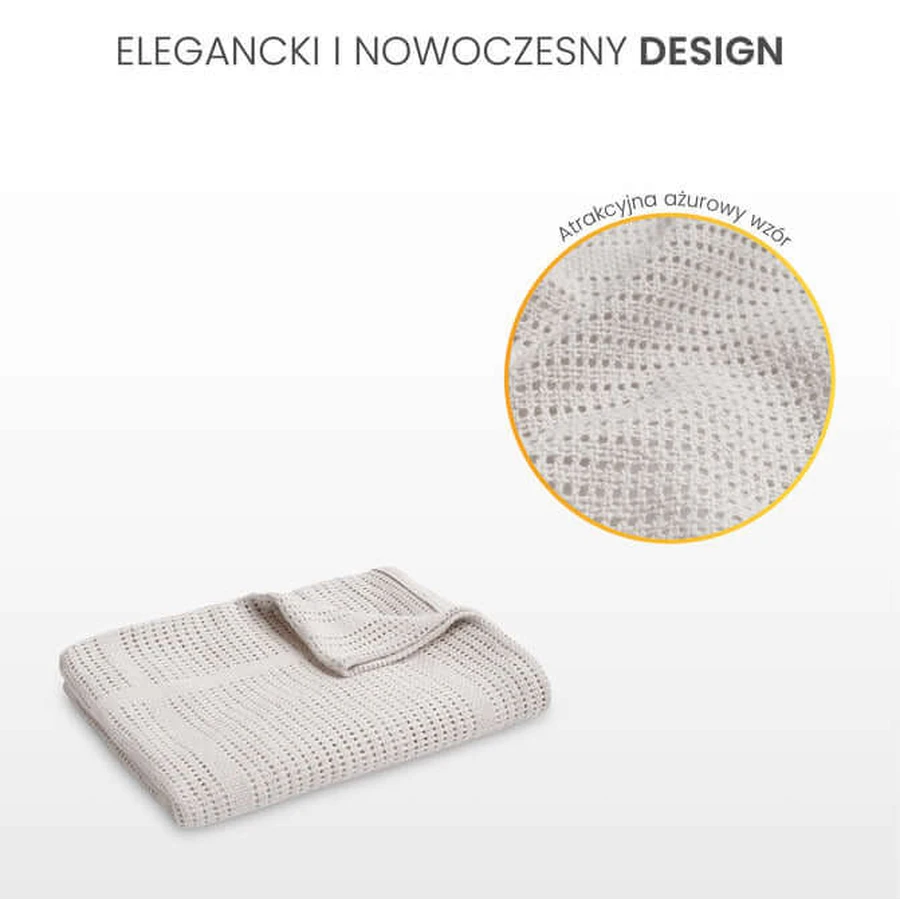 Decke 100% Baumwolle Moli Elfenbein Sensillo