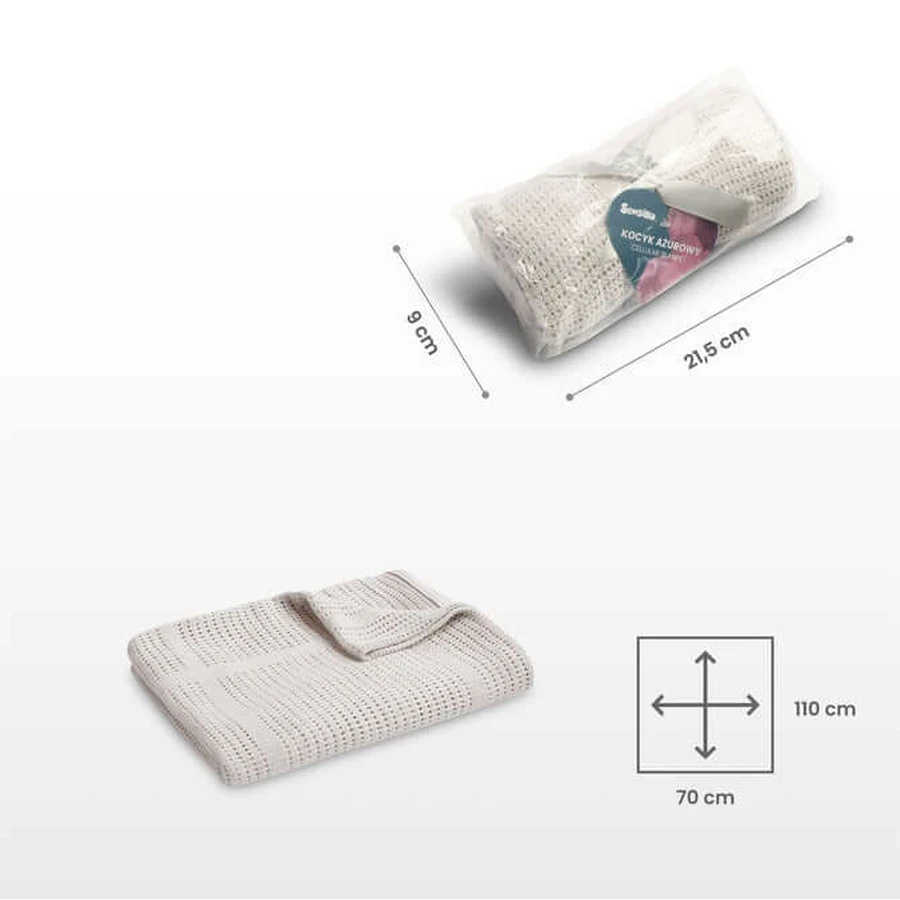 Decke 100% Baumwolle Moli Hellgrau Sensillo