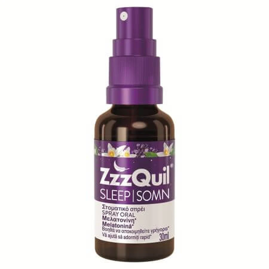 Sleep melatonin oral spray, 30 ml, ZzzQuil