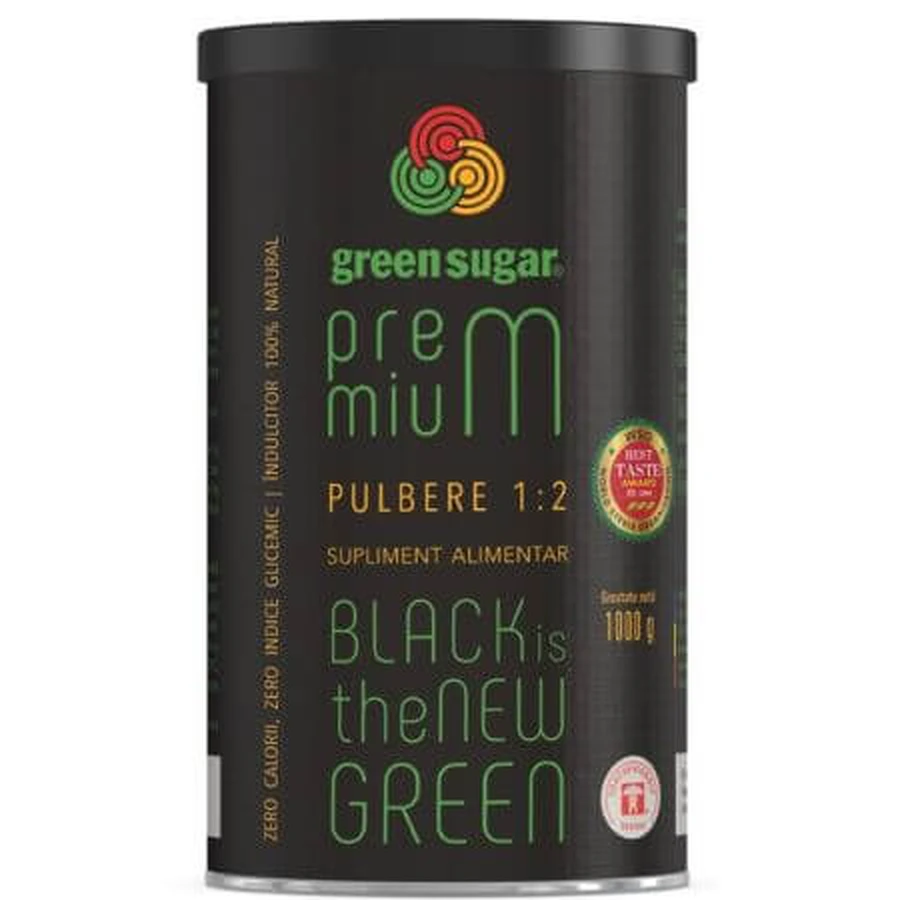 Zuckerpulver Grüner Zucker Premium, 1:2, 1000 g, Remedia Laboratories