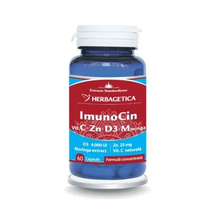 Immunocin mit Vitamin C+Zn+D3+Moringa, 60 Kapseln, Herbagetica