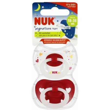 Nuk Handtekening Silicone Orthodontische Fopspenen Wit & Blauw 18-36 maanden 2st