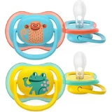 Philips Ultra Air Silicone Soothers with pouch Yellow for 18+ months 2pcs
