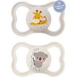 Mam Air 215S Silicone Orthodontic Pacifiers Giraffe - Koala - Grey / Cream for 6-16 months 2pcs