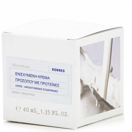 Korres Mediterrane Schuimmelk Proteïne 48 Uur Hydraterende Gezichtscrème met Aloë Vera en Schuimmelk 40ml