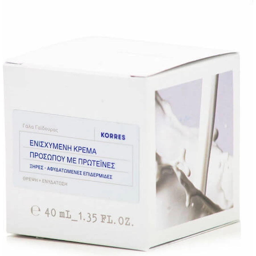 Korres Mediterrane Schuimmelk Proteïne 48 Uur Hydraterende Gezichtscrème met Aloë Vera en Schuimmelk 40ml