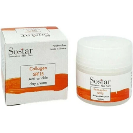 Sostar Focus Dag hydraterende, anti-aging en verstevigende gezichtscrème met collageen SPF15 50ml
