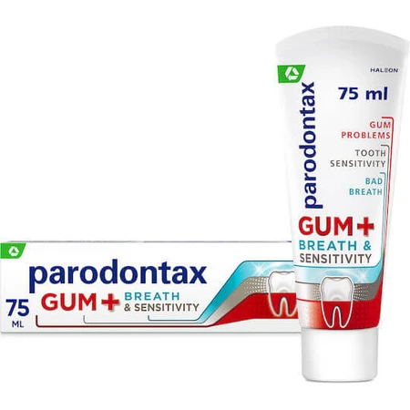 Parodontax Gum+ Breath & Sensitivity Toothpaste for Sensitive Teeth 75ml